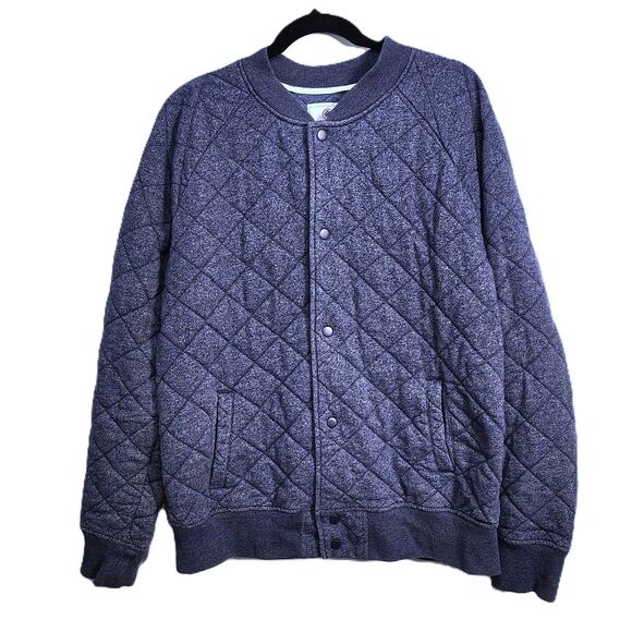 On The Byas Blue Quilted Snap Up XL Men's Snap Closure Jacket Coat With Pockets - Picture 1 of 4